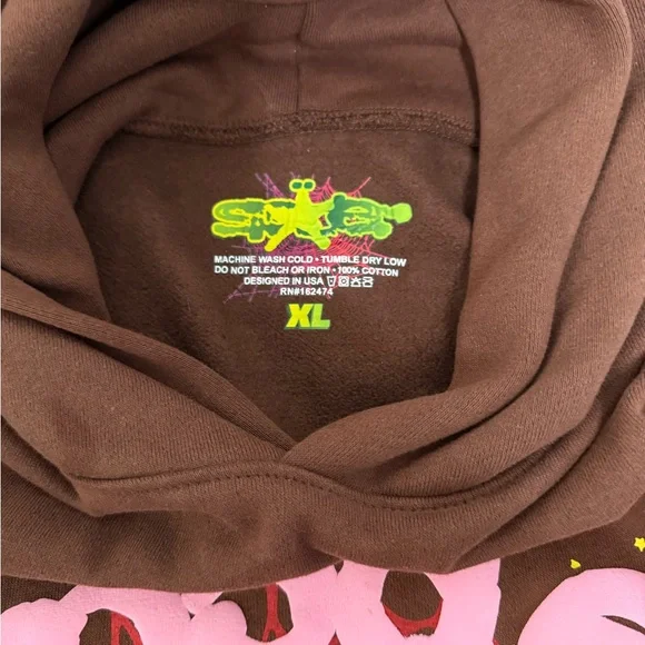 Brown Hoodie with Spider Web Design